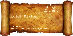 Loidl Miklós névjegykártya