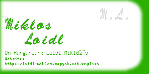 miklos loidl business card